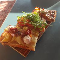 3 sorts of pizza slides at MADENITALY in Copenhagen