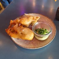 Fritto Miso , frittierte Zucchini Blüte at MADENITALY in Copenhagen