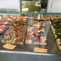 Roman style pizza baked in tray - most menu is vegan  at MADENITALY in Copenhagen