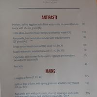 Menu   at MADENITALY in Copenhagen