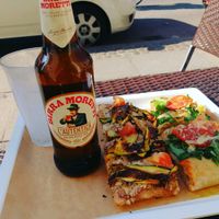 courgette and cheese pizzas yummy! at MADENITALY in Copenhagen