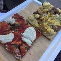 Close up of two slices at MADENITALY in Copenhagen