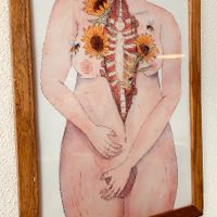 Vegan art hanging on their walls  at MADENITALY in Copenhagen