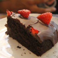 The chocolate cake at MADENITALY in Copenhagen