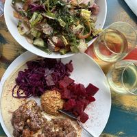 Fattoush salad; Bella and the beast; Chardonnay   at Maro's in Oakville