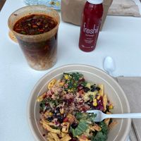 Oaxaca bowl and spicy lemongrass soup at SMF - freshii - TA in Sacramento
