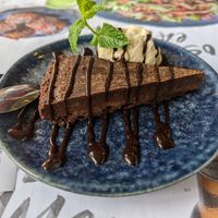 Chocolate orange cake with salted caramel miso ice cream at Wagamama - Ealing Broadway in West London
