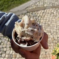 Vegan strraciatella and dark chocolate! at Fabio Lupi in Cascais
