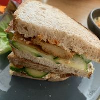 Seitan sandwich  at Excalibur Cafe in Glastonbury