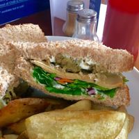 Chickn, stuffing and mayo sandwich  at The Peacock in Nottingham