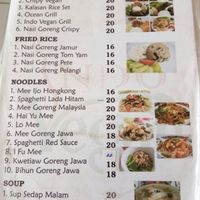 menu page 2 at Indo Vegan in Jakarta