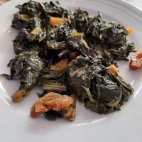 Sort of wild spinach with dried fruits at Galata Kitchen in Istanbul