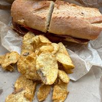 The vegan version of the Rajun Cajun, with jalapeño potato chips at The Other Coast Cafe in Seattle