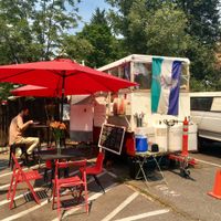 Sweet outside dining, great customer service. at A Broken Angel - Food Cart + Catering in Bend