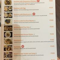 Lots of vegan options, clearly labeled!  at Hummus Elijah in Makati