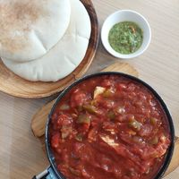 Vegan Shakshuka in Pan (340 + service 5% = 357 PHP) at Hummus Elijah in Makati