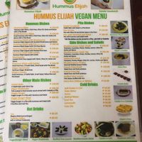 Vegan menu at Hummus Elijah  at Hummus Elijah in Makati
