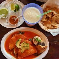 Vegan Enchiladas (order without cheese/cream in food and honey in juice) at Nativo in Playa Del Carmen