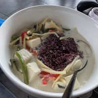 Yellow curry with wild rice, to go  at Green Leaves in Los Angeles