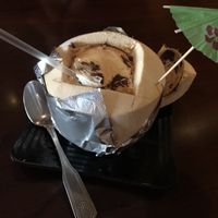 Fresh coconut water  at Green Leaves in Los Angeles