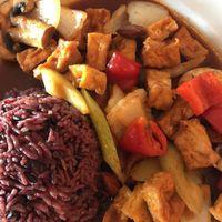 Almond Kung Pao at Green Leaves in Los Angeles