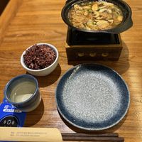 Braised gluten and mushrooms with five grain rice  at Ye Bo Zhai in Beijing