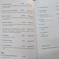 menu at The Burgerie in Auckland
