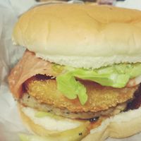 Soya tower burger at The Burgerie in Auckland