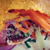 Veggie wrap at Little Bird Organics - Britomart in Auckland