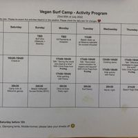 That’s how the Activity program can look like  at Vegan Surf Camp in Moliets