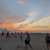 Beach volleyball at Vegan Surf Camp in Moliets