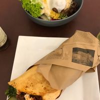BBQ Wrap and Falafel Bowl at Leaf Food in Mannheim
