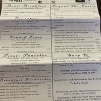 Vegan breakfast menu at The Purple Rooster Cafe in Attleboro