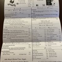 Vegan lunch menu at The Purple Rooster Cafe in Attleboro