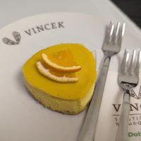 Orange cheesecake -- excellent at Vis a Vis Vincek Cake and Ice Cream in Zagreb