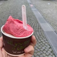 Raspberry And Banana Gelato   at Vis a Vis Vincek Cake and Ice Cream in Zagreb
