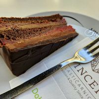 Chocolate raspberry cake at Vis a Vis Vincek Cake and Ice Cream in Zagreb