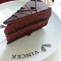 Chocolate raspberry cake at Vis a Vis Vincek Cake and Ice Cream in Zagreb