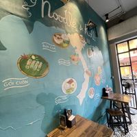 Wall art inside restaurant   at Noodle & Roll in Hanoi