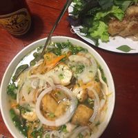 pho chay & spring rolls at Noodle & Roll in Hanoi