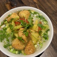 Nice vegan pho  at Noodle & Roll in Hanoi