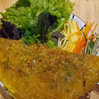 Vegan banh xeo (pancake) at Noodle & Roll in Hanoi