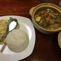 Tofu aubergine clay pot  at Noodle & Roll in Hanoi