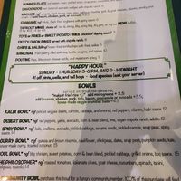 Everything in green writing is vegan. :) at Taproot Lounge & Cafe in Salem