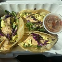 Chipotle ranch tacos with tofu as the protein  at Taproot Lounge & Cafe in Salem