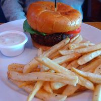 House made vegan patty at Taproot Lounge & Cafe in Salem