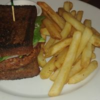 Veggie patty burger at Taproot Lounge & Cafe in Salem