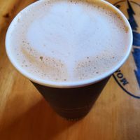 Coffee with oat milk. Yes they do a surcharge like Starbucks. at Montana Coffee Traders in Kalispell