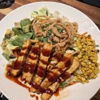 Veganized BBQ Chkn Salad with Gardein, no cheese, no ranch   at Yard House in Indianapolis