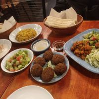 Regular size falafel set + regular size hummus set at Shamaim in Tokyo